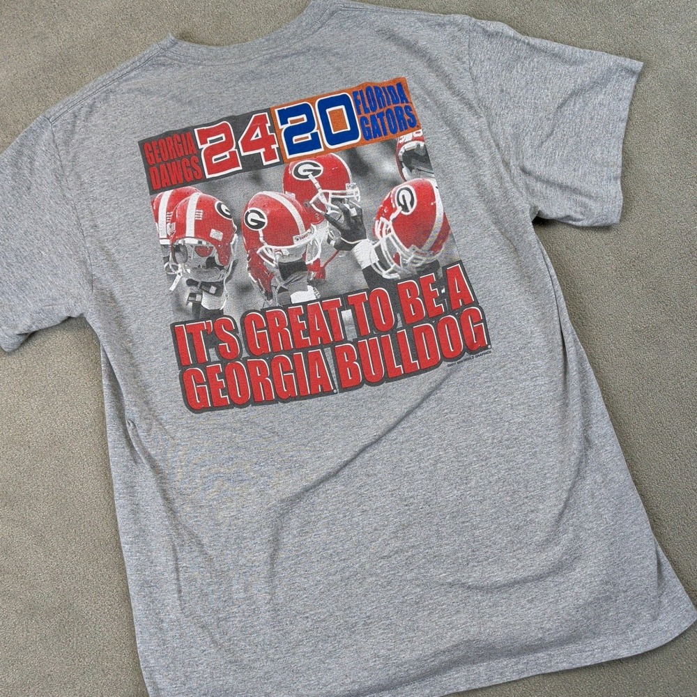 New World Graphics Georgia Bulldogs T Shirt Mens Large 2011 Florida Rivalry Grey